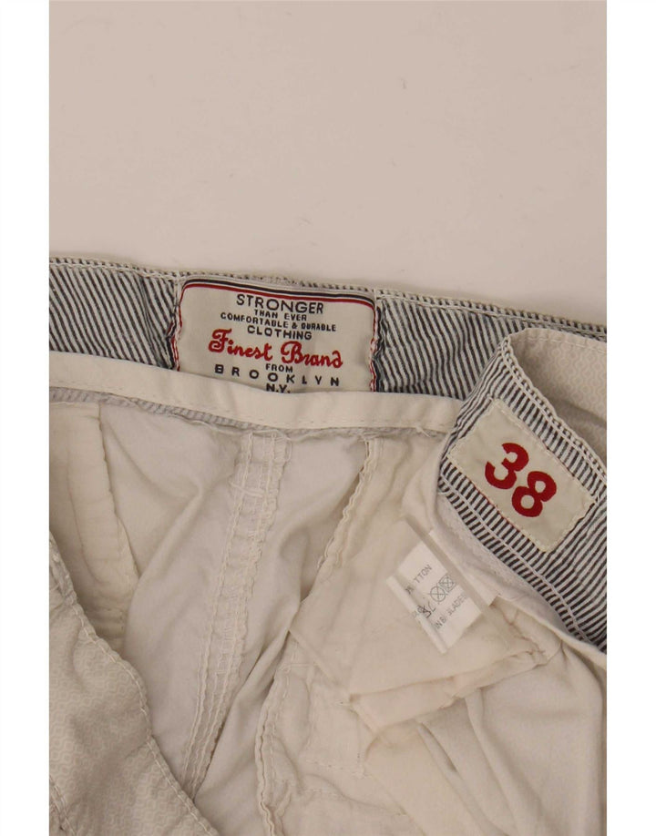 Brooklyn Mens Cargo Shorts XL W38 Off White Cotton