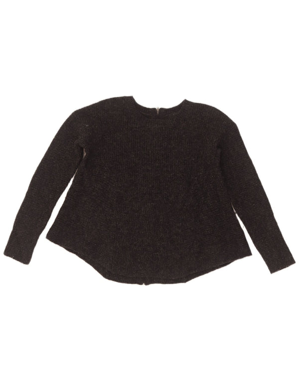 Cos Damen-Pullover mit U-Boot-Ausschnitt, Gr. 6, XS, schwarze Wolle