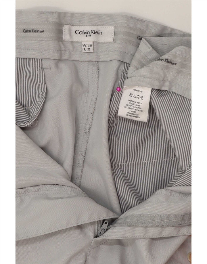 Calvin Klein Herren gerade Freizeithose W36 L31 Grau Polyester