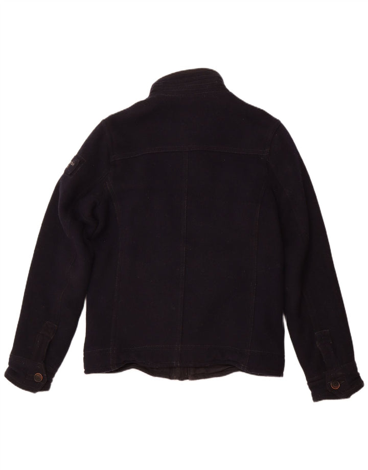 Abercrombie & Fitch Herren Militärjacke UK 40 Große marineblaue Wolle