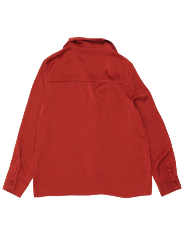 Topshop Damen-Hemdbluse, UK 10, Größe S, Rot, Polyester