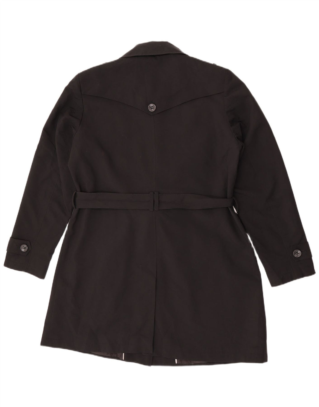 Marks & Spencer Damen Trenchcoat UK 16 Large Schwarz Polyester