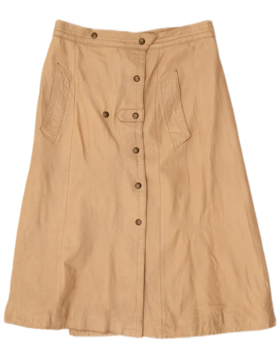 VINTAGE Damen Lederrock W30 Mittelbeige