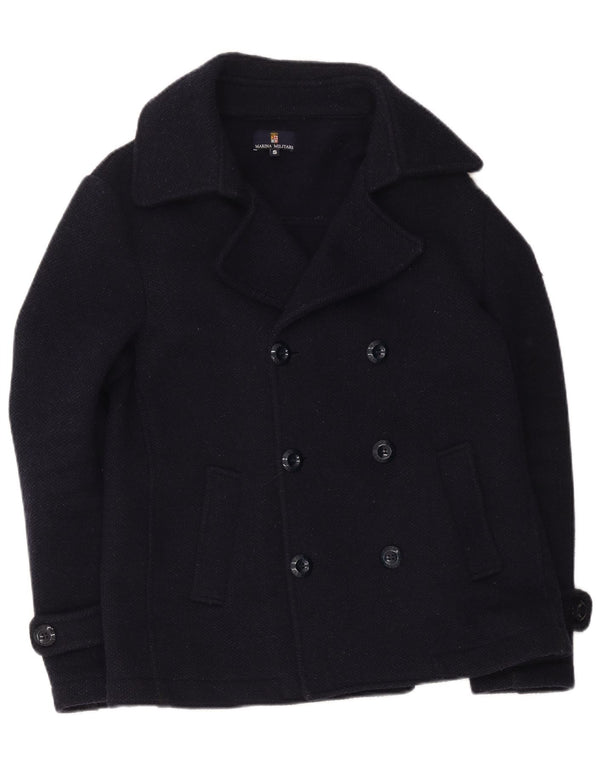 Marina Militare Herren Pea Coat UK 36 Small Marineblaue Wolle