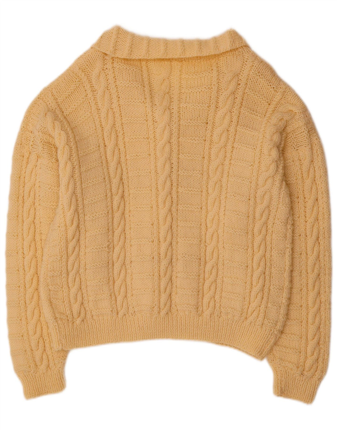 VINTAGE Damen Crop Cardigan Pullover UK 18 XL Beige