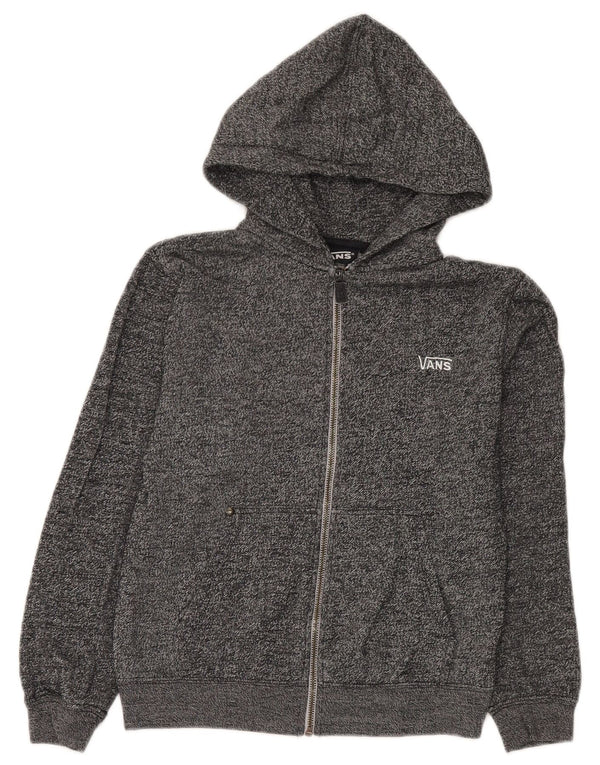 VANS Damen-Kapuzenpullover mit Reißverschluss, Gr. 10, Größe S, grau gefleckte Baumwolle