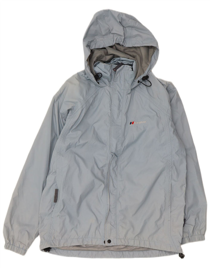 Berghaus Damen-Regenjacke mit Kapuze, übergroß, UK 10, Größe S, blau, Nylon
