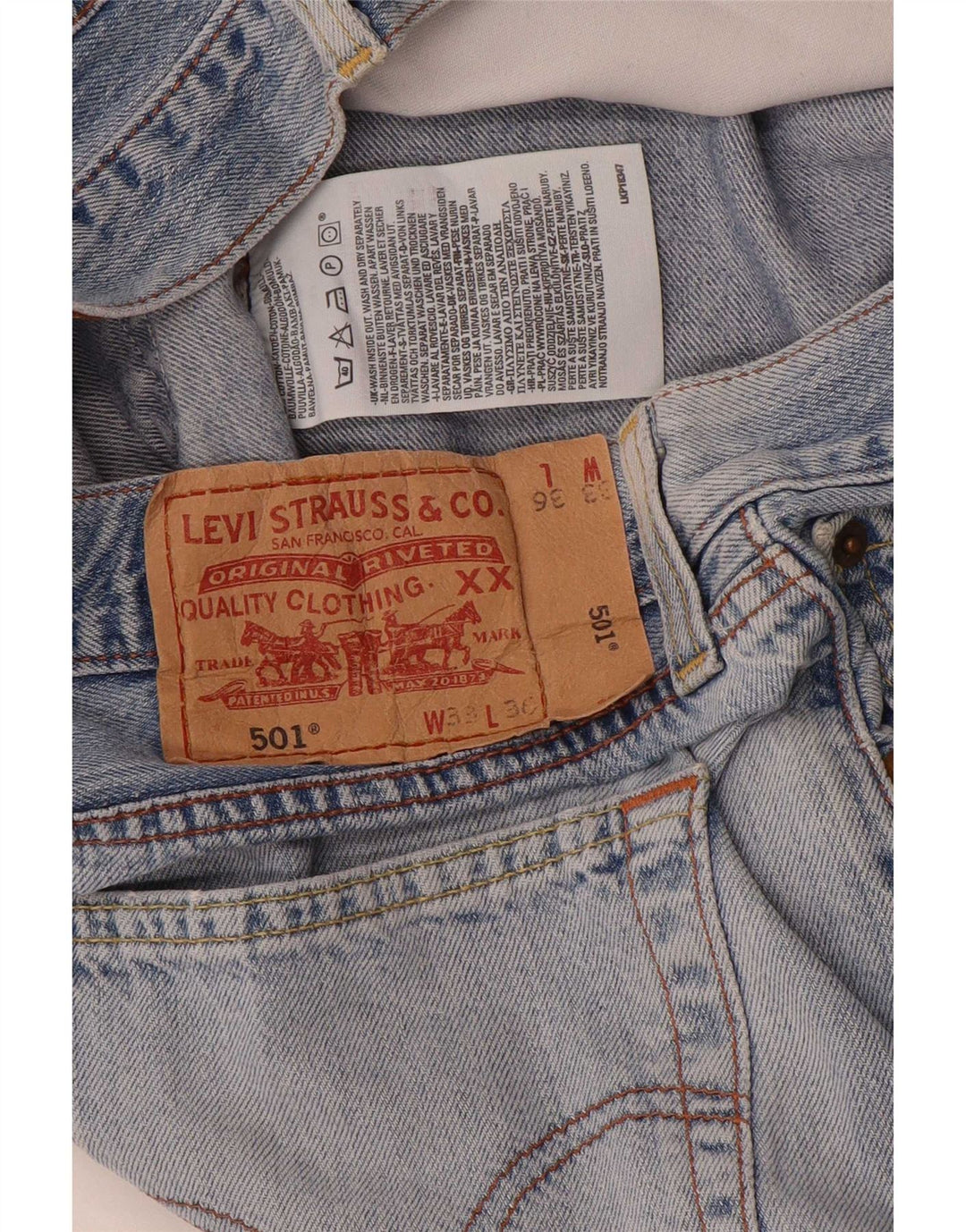 Levi's Herren 501 Straight Jeans W33 L28 Blaue Baumwolle