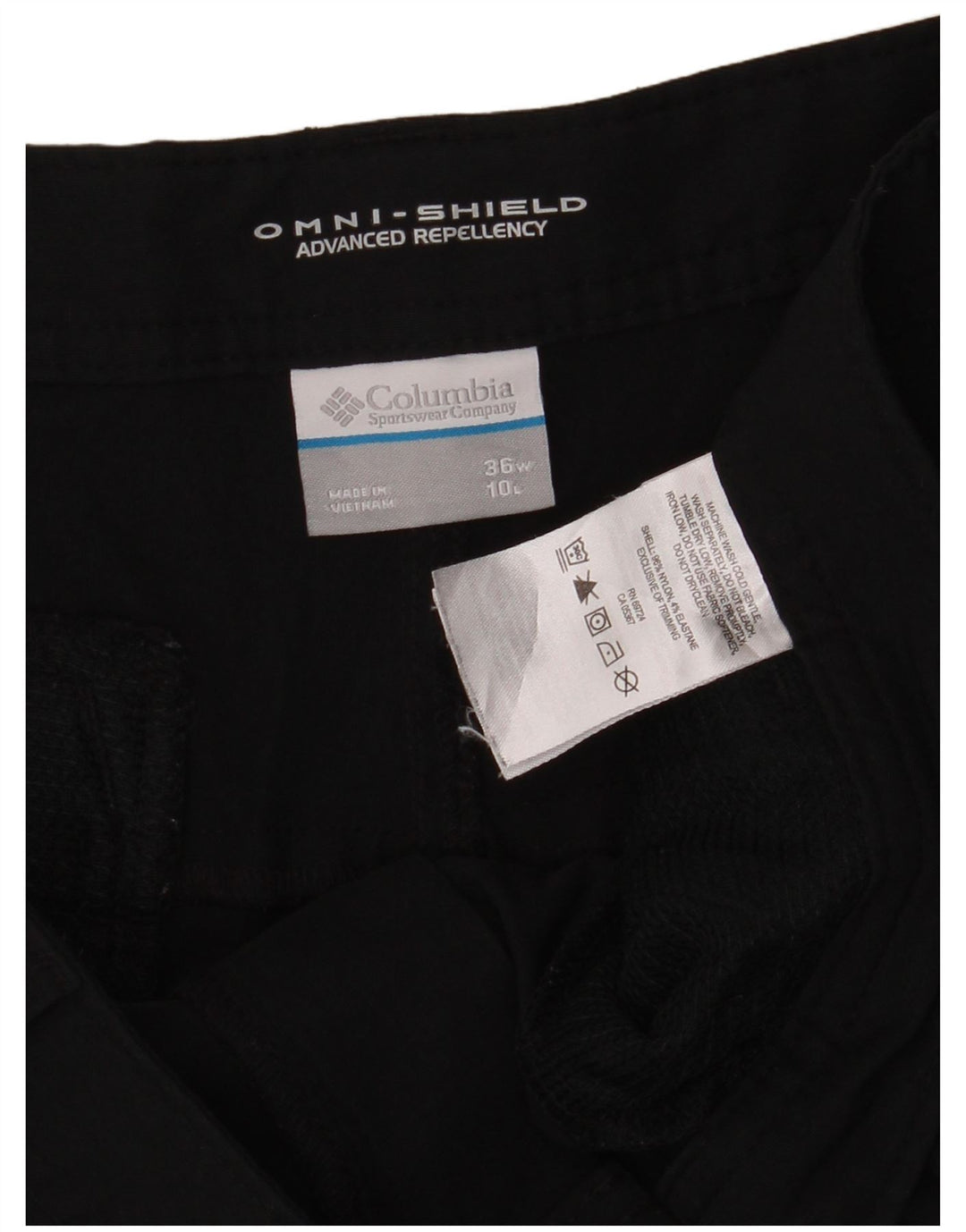Columbia Herren Omni-Shield Cargo Shorts W36 Large Schwarz Nylon