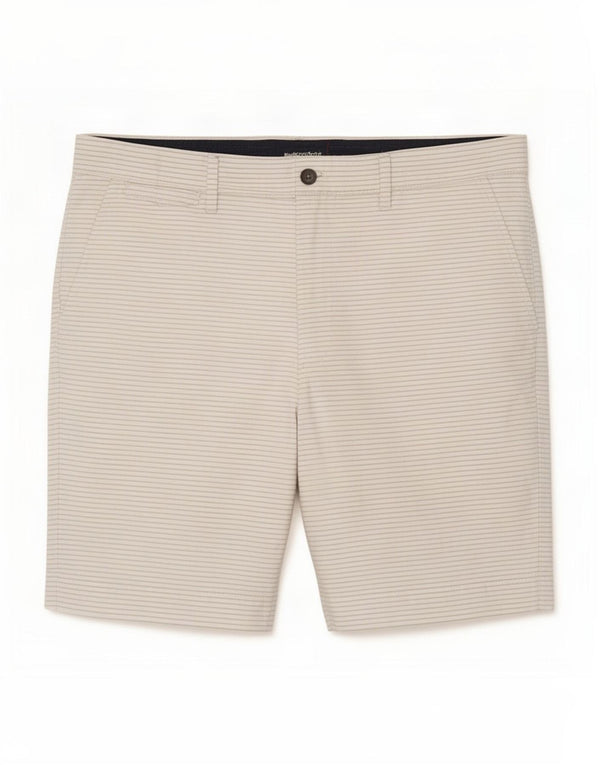Marks & Spencer Herren-Chinoshorts W36, große weiße Nadelstreifen-Baumwolle