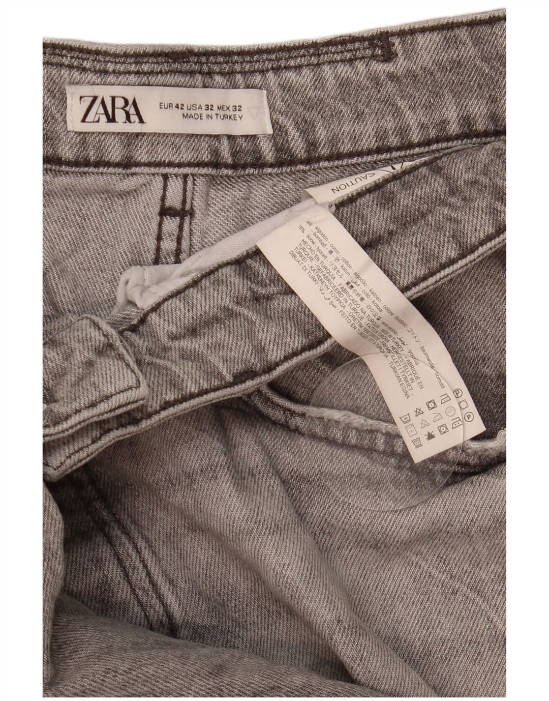 Zara Herren Distressed Slim Jeans EU 42 Large W32 L31 Graue Baumwolle
