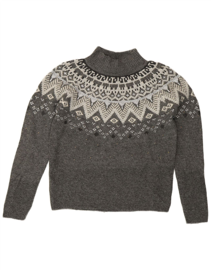 MARKS & SPENCER Womens Turtle Neck Jumper Sweater UK 10 Small Grey