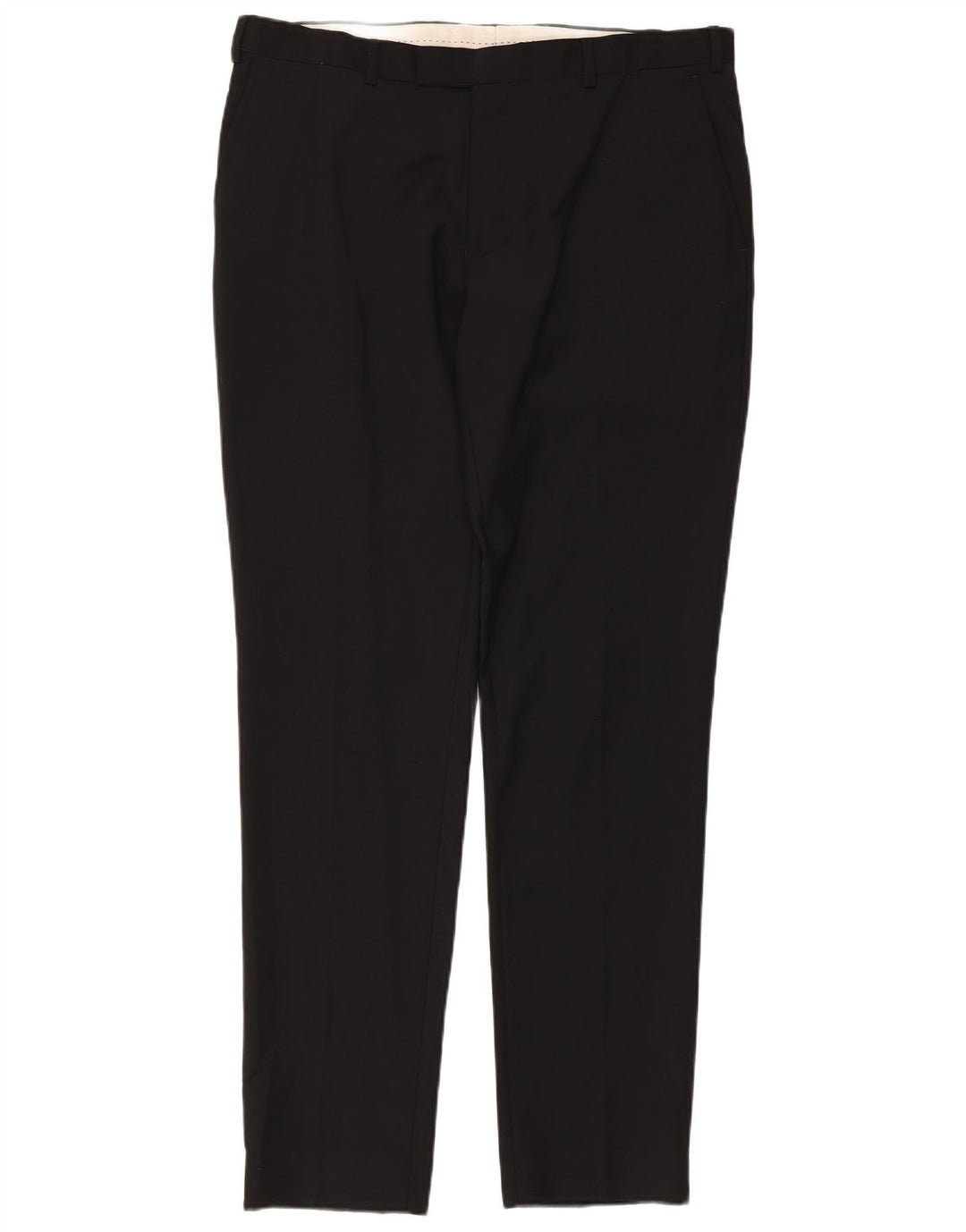 Dkny Herren Slim Fit Anzughose W36 L33 Schwarze Wolle