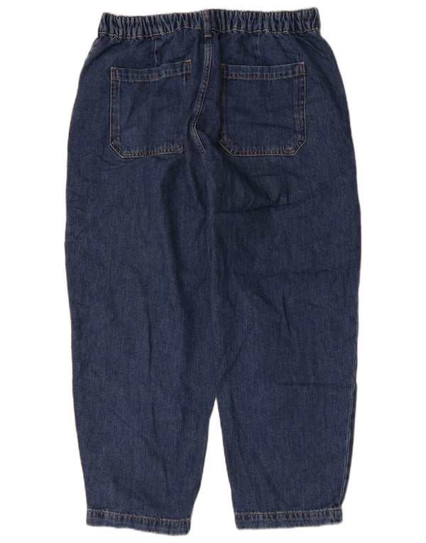 Zara Womens Baggy High Waist Cropped Jeans EU 42 Large W32 L24 Blue Cotton