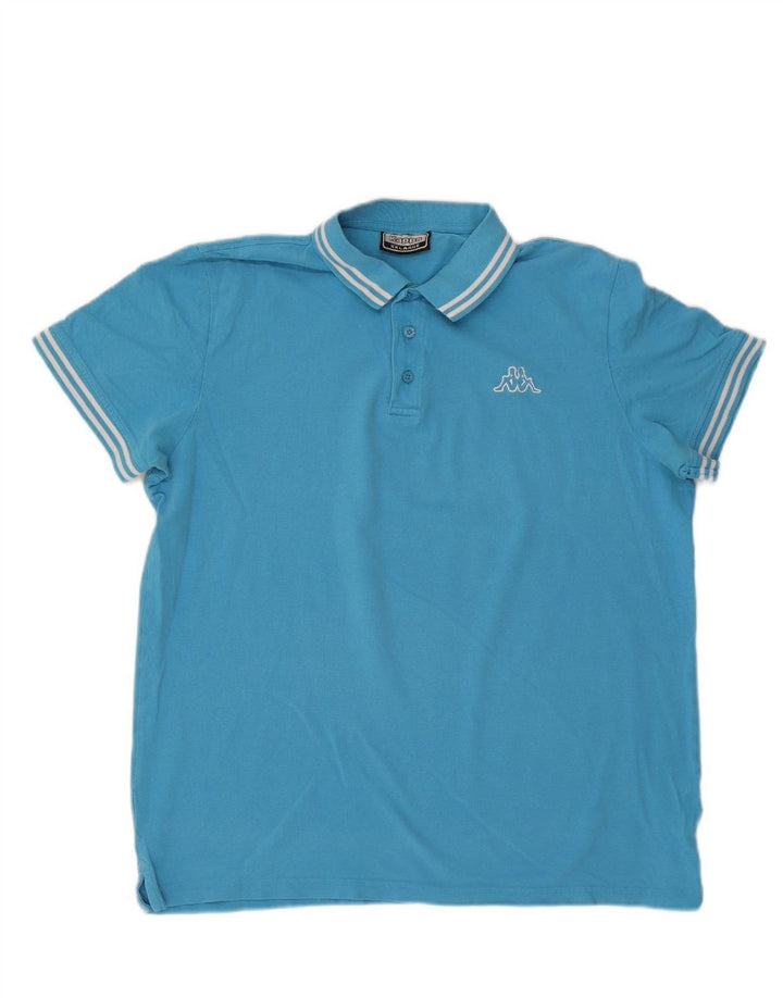 KAPPA Mens Polo Shirt 2XL Blue Cotton