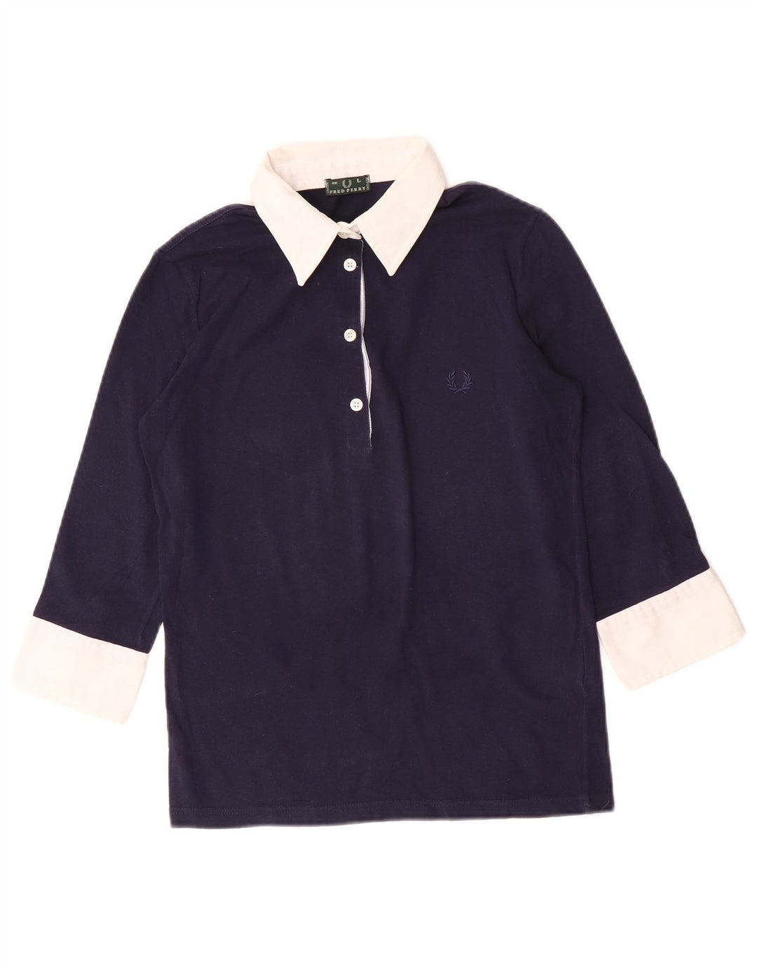 Fred Perry Rugby-Poloshirt für Damen, UK 14, groß, Marineblau, Farbblock