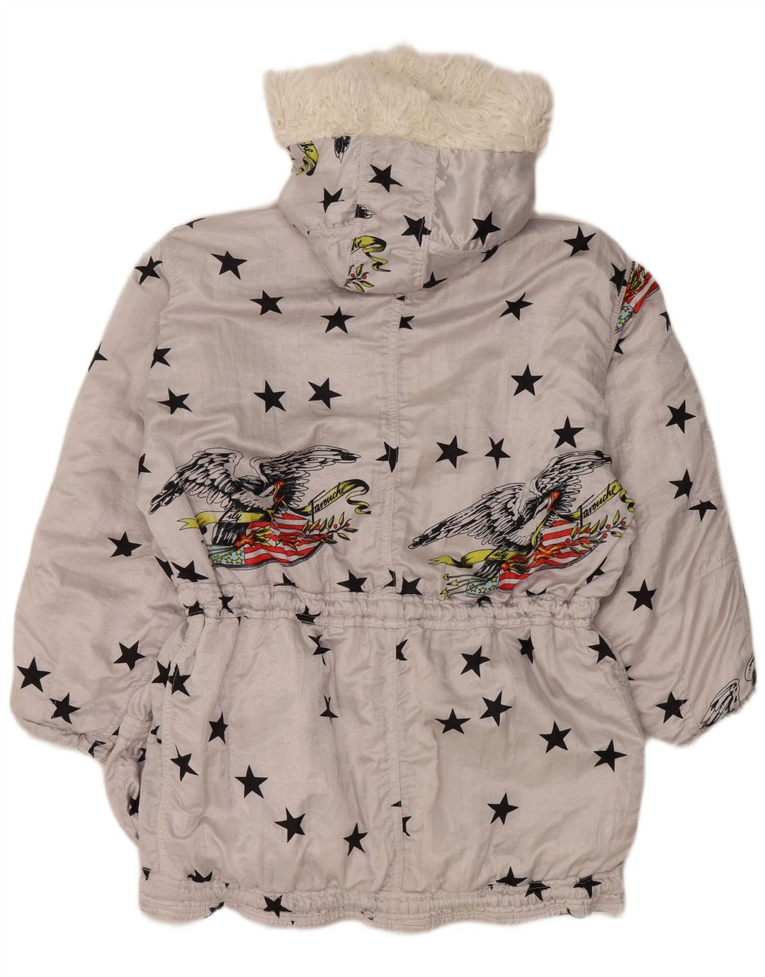Lily Farouche Damen-Skijacke mit Kapuze, übergroß, US 2 XS, Grau, geometrisch