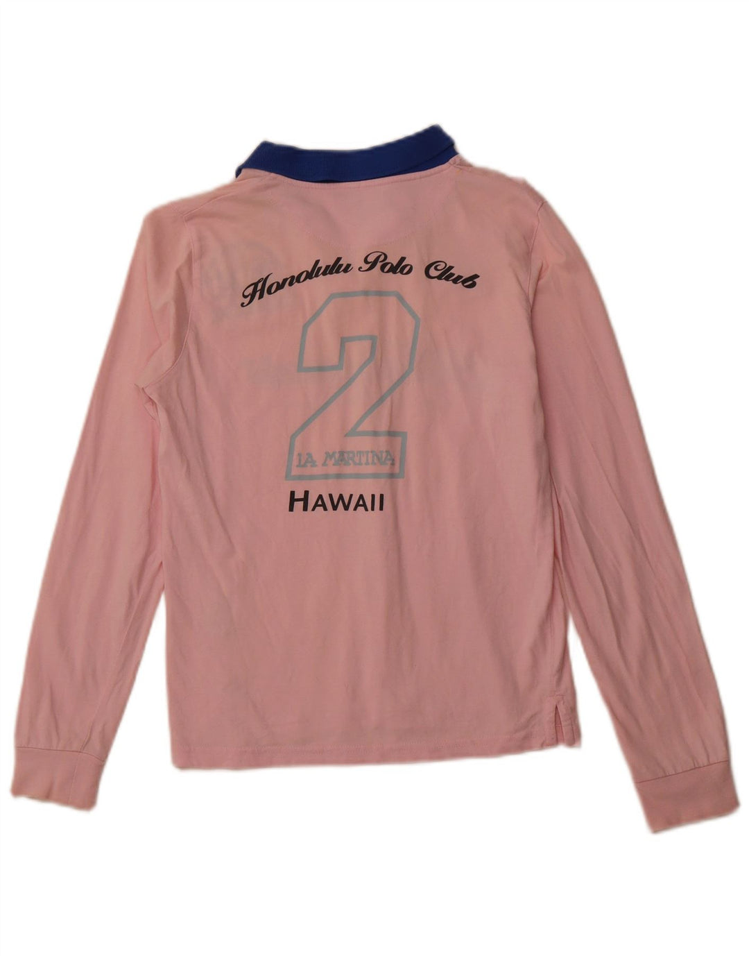 LA MARTINA Damen Hawaii Graphic Langarm-Poloshirt UK 12 Mittelrosa