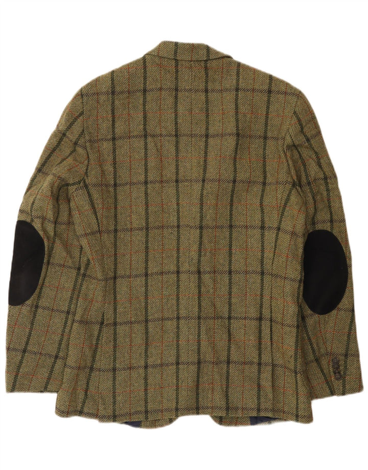 Gant Herren-Blazer mit 3 Knöpfen, IT 50, große Khaki-Karo-Wolle