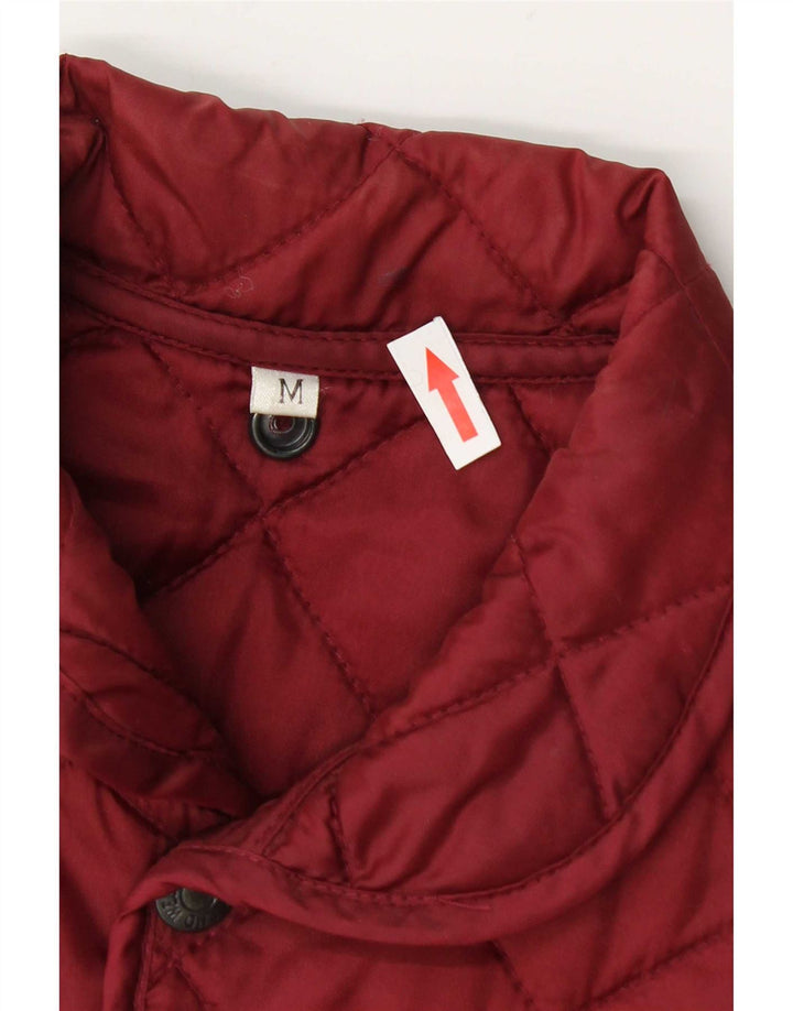 Vintage Herren Steppweste UK 38 Medium Burgund