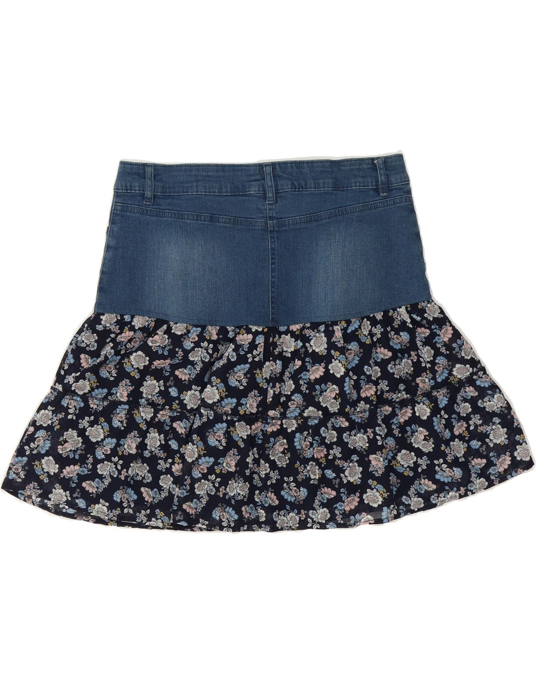JANINA Womens Denim Skirt IT 44 Medium W32  Blue Floral Vintage JANINA and Second-Hand JANINA from Messina Hembry 