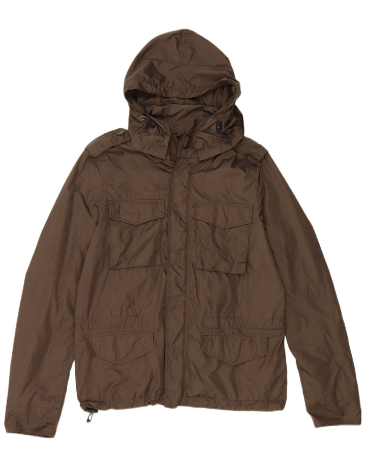 Aspesi Herren-Utility-Jacke mit Kapuze, UK 36, Small, Khaki, Polyamid