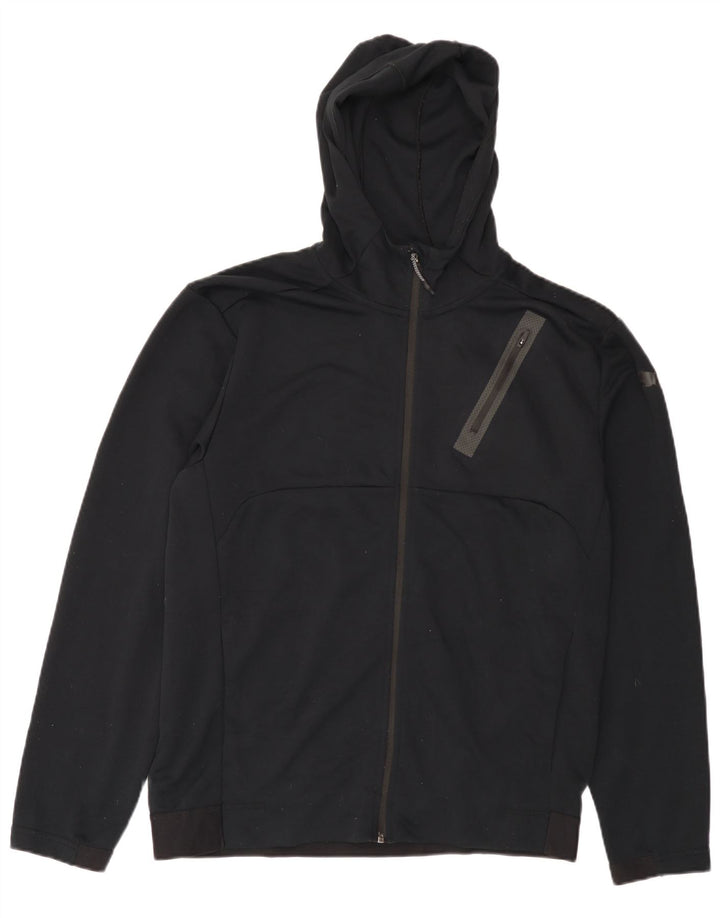 PUMA Herren-Kapuzenpullover mit Reißverschluss, groß, schwarzes Polyester