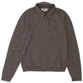 Penguin Herren-Polo-Pullover aus mittelgrau gesprenkelter Baumwolle