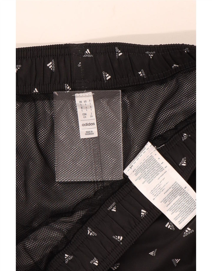 Adidas Herren Badeshorts mit Grafik, groß, schwarz geflecktes Polyester