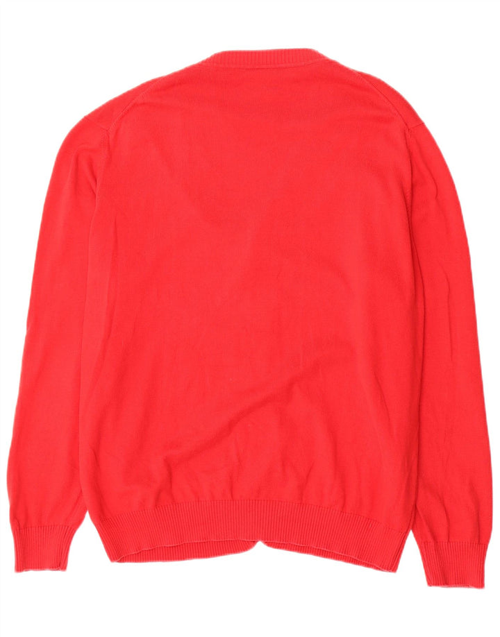 Lacoste Herren-Strickjacke, Größe 5, große rote Baumwolle