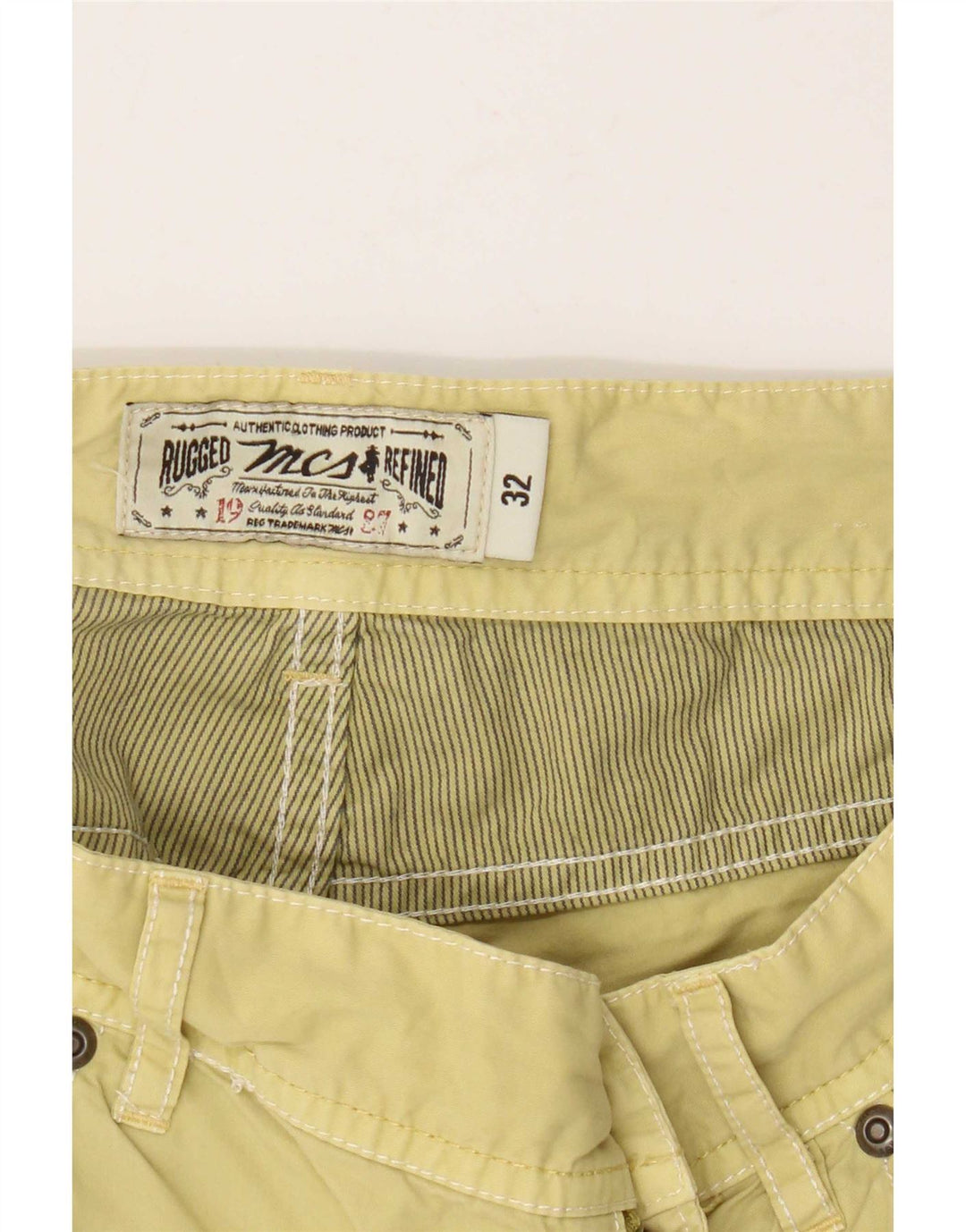 Marlboro Classics Herren-Freizeitshorts, W32, Größe L, Gelb, Baumwolle