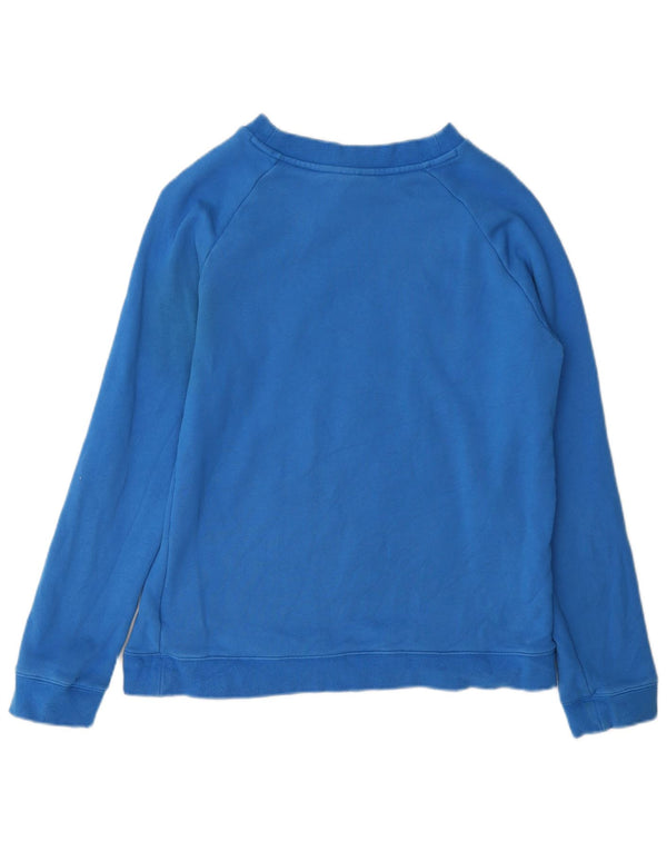 Adidas Damen Graphic Sweatshirt Pullover UK 16 Große blaue Baumwolle