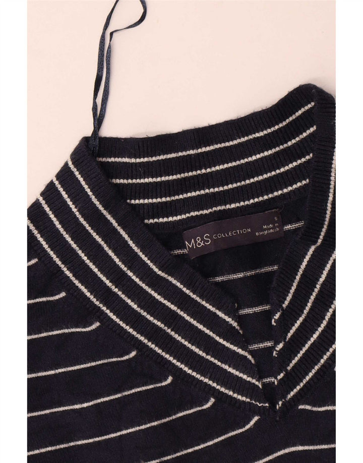 Marks & Spencer Damen-Pullover mit V-Ausschnitt, Gr. 10, Marineblau