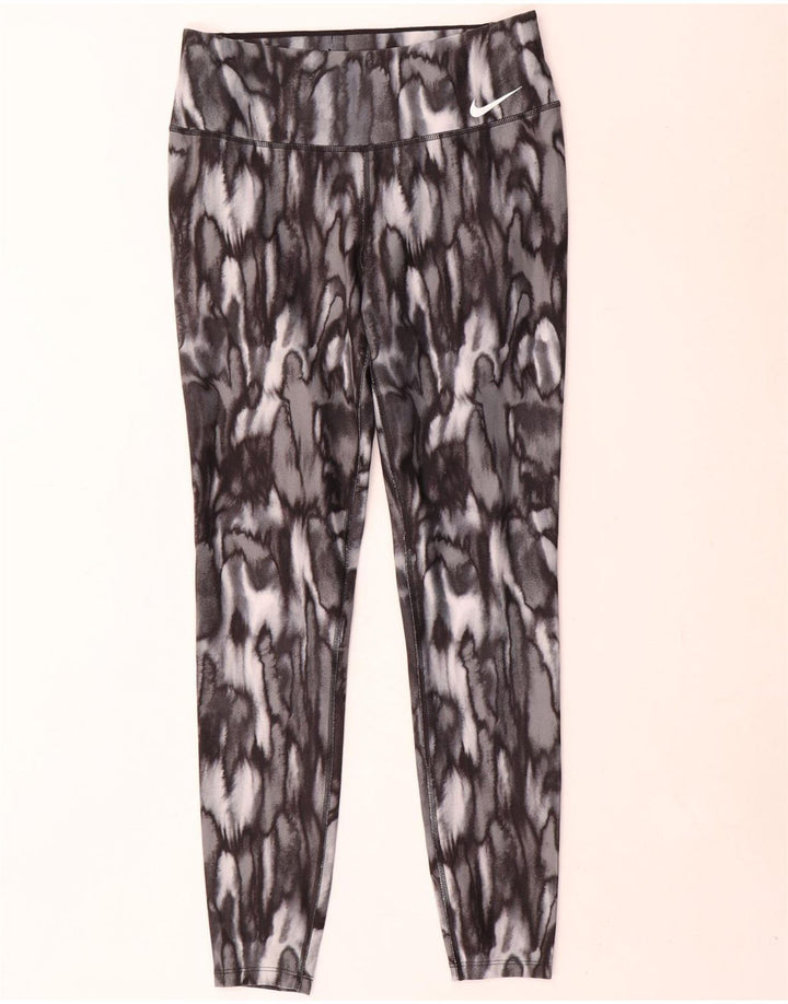 Nike Damen Dri Fit Leggings UK 14 Mittelgrauer Tierdruck