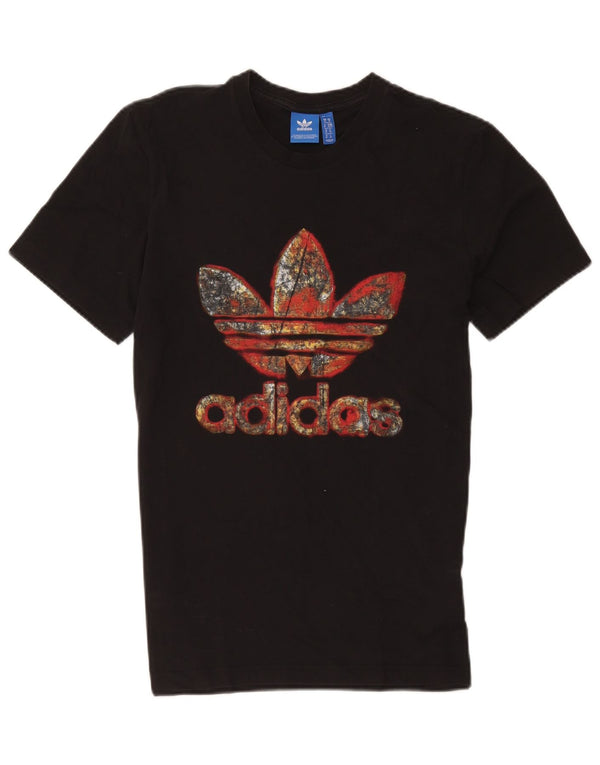Adidas Herren Grafik T-Shirt Top Medium Schwarz Baumwolle