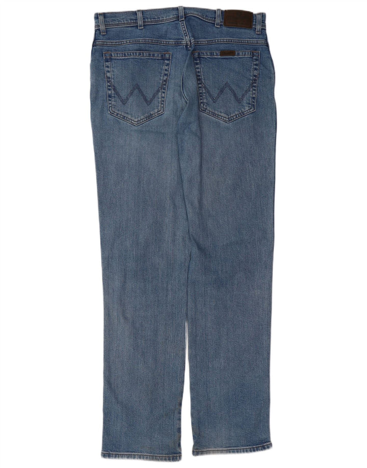 WRANGLER Herren Straight Jeans W36 L34 Blaue Baumwolle