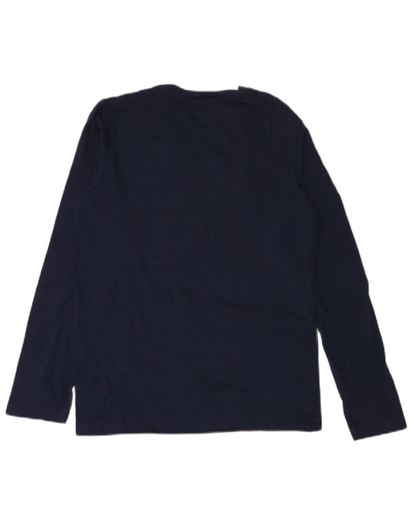 BENETTON Jungen Grafik-Top, langärmlig, 13–14 Jahre, 3XL, Marineblau, Baumwolle