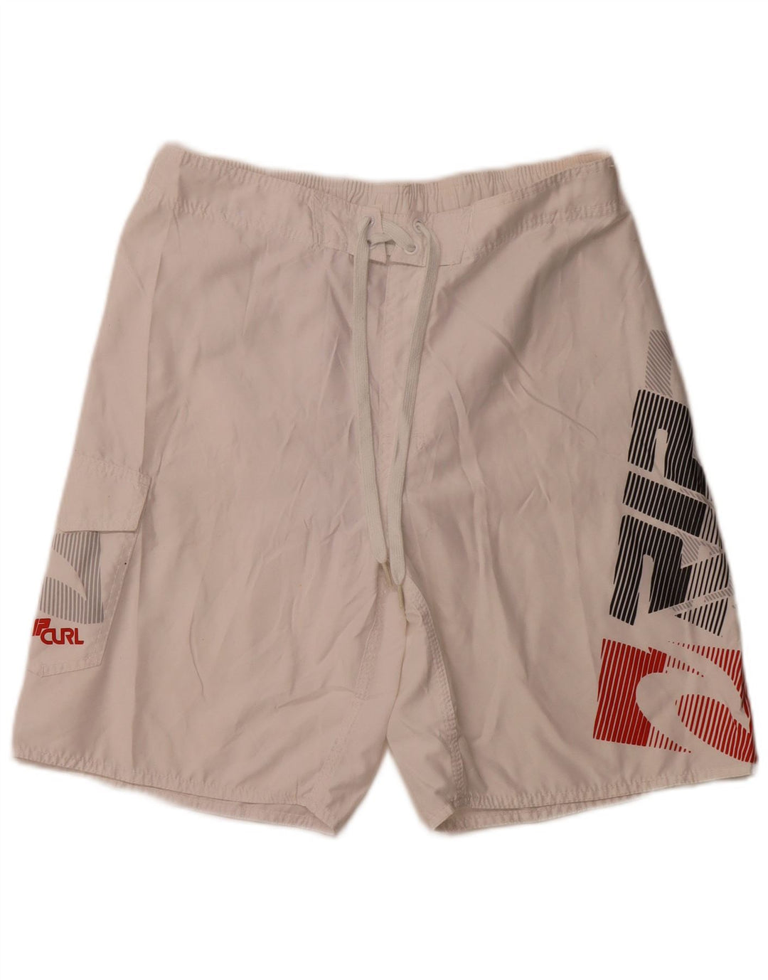 RIP CURL Herren-Badeshorts mit Grafik, mittelweißes Farbblock-Polyester