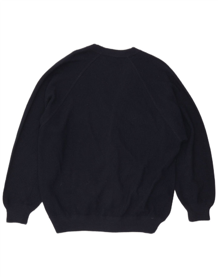 Il Granchio Herren-Strickjacke, große marineblaue Wolle