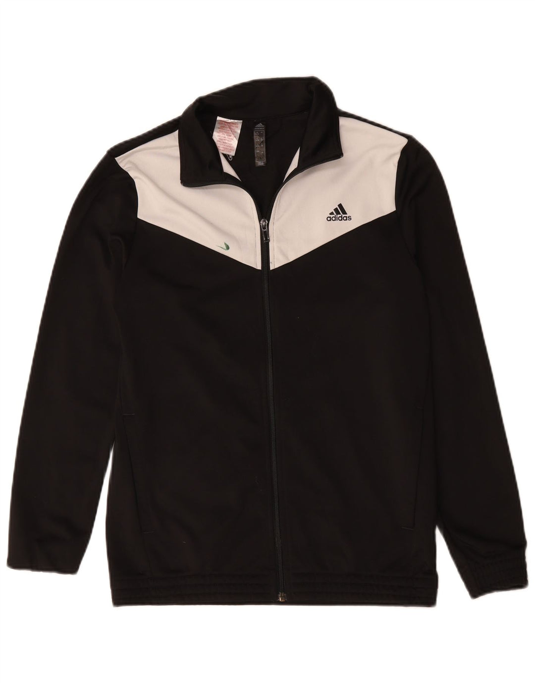 Adidas Jungen-Trainingsanzug-Top-Jacke, 14–15 Jahre, schwarzes Colourblock-Polyester