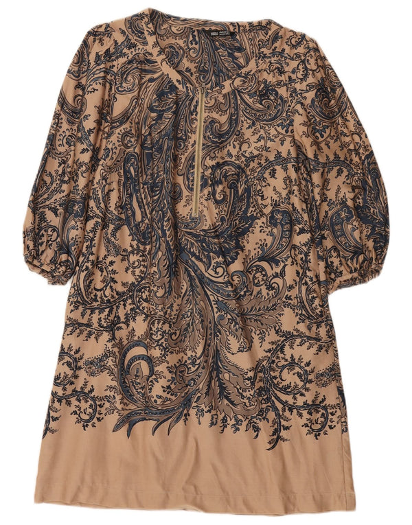 Marks & Spencer Damen-Autograph-A-Linien-Kleid, Gr. 12, Mittelbeige, Paisleymuster
