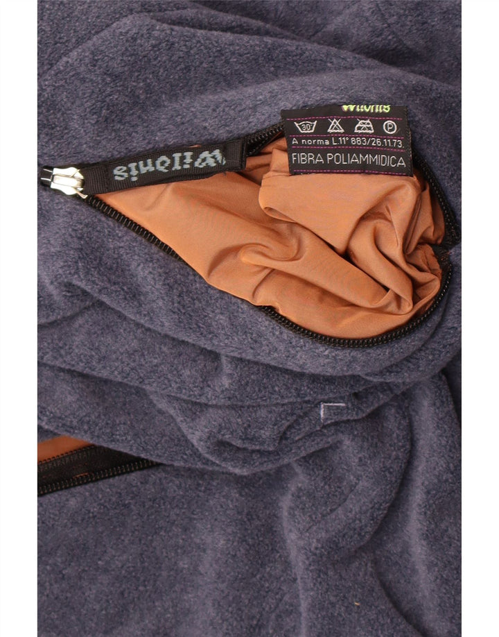 Vintage Herren-Oversize-Fleece-Wendejacke, kleines braunes Polyamid