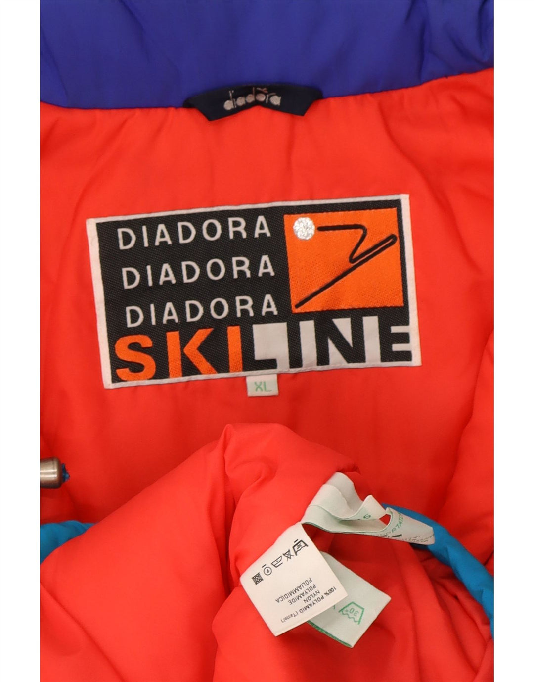 Diadora Herren-Skijacke mit Kapuze, UK 42, XL, mehrfarbig, Colourblock-Polyamid