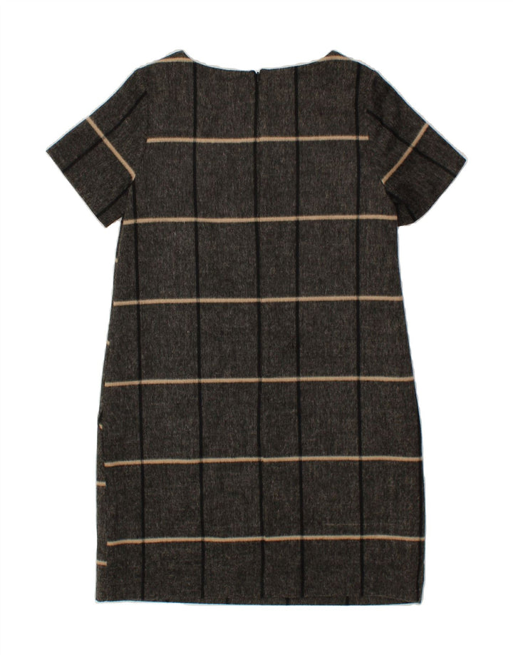NEXT Womens Shift Dress UK 12 Medium Grey Striped Polyester Vintage Next and Second-Hand Next from Messina Hembry 