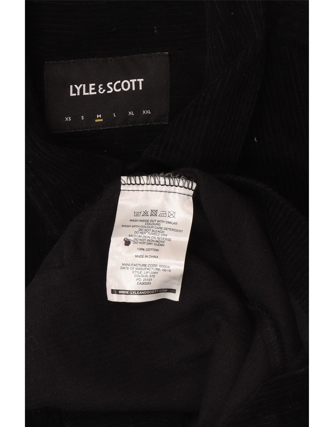 LYLE & SCOTT Herren-Cordhemd aus mittelschwarzer Baumwolle