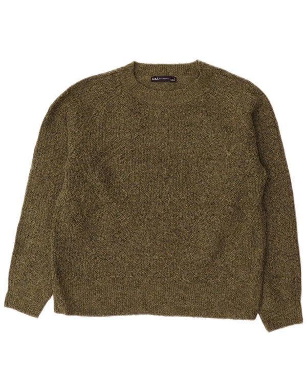 Marks & Spencer Damen-Pullover mit U-Boot-Ausschnitt, Gr. 10, Small Khaki