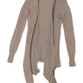Zara Damen Longline Asymmetric Cardigan Pullover UK 12 Mittelgrau gestreift