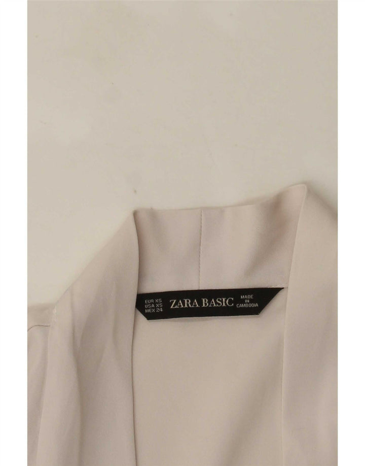 Zara Damen-Langarm-Oversize-Blusenoberteil, Gr. 6, XS, Weiß