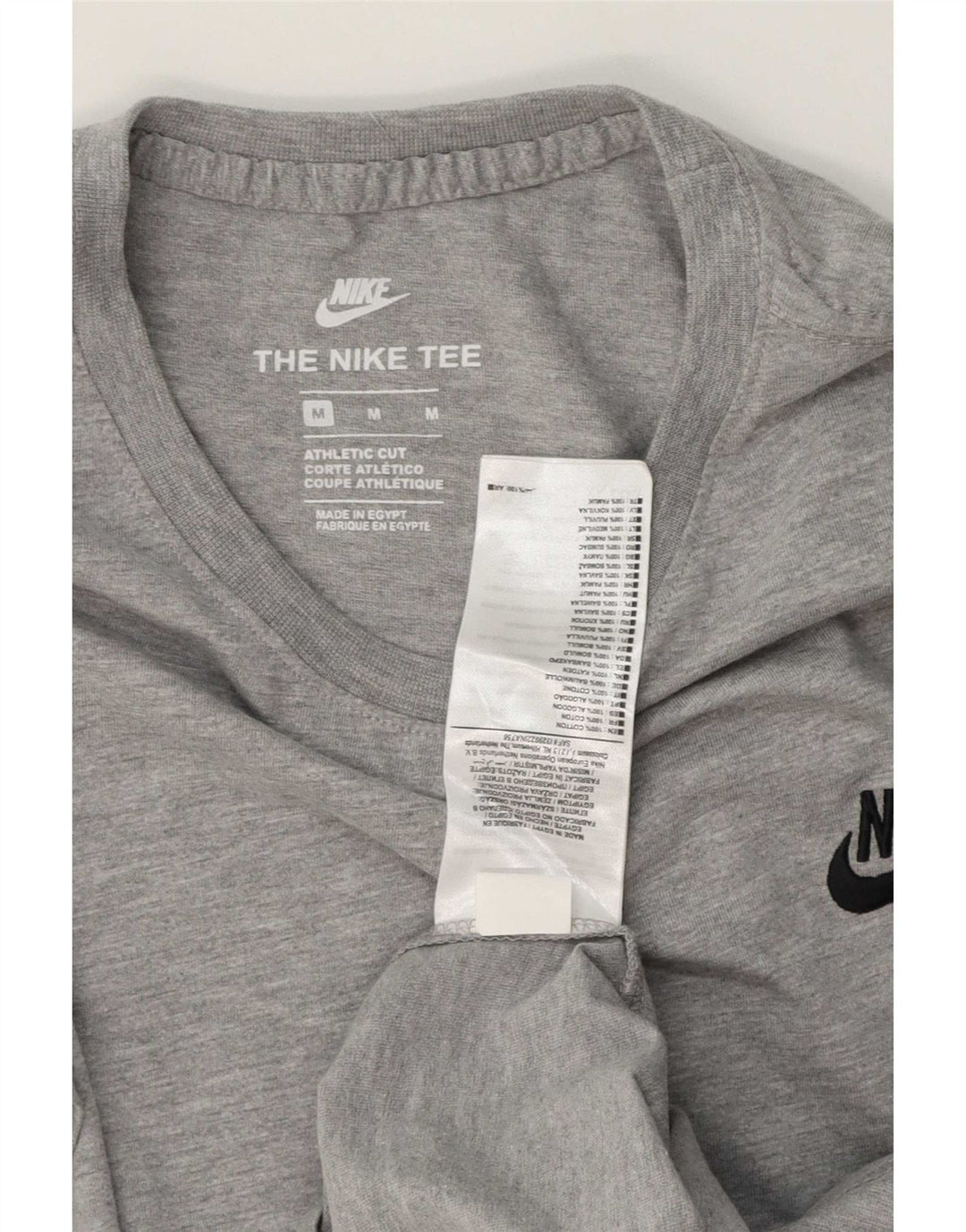 Nike Herren Athletic Cut T-Shirt-Oberteil aus mittelgrauer Baumwolle