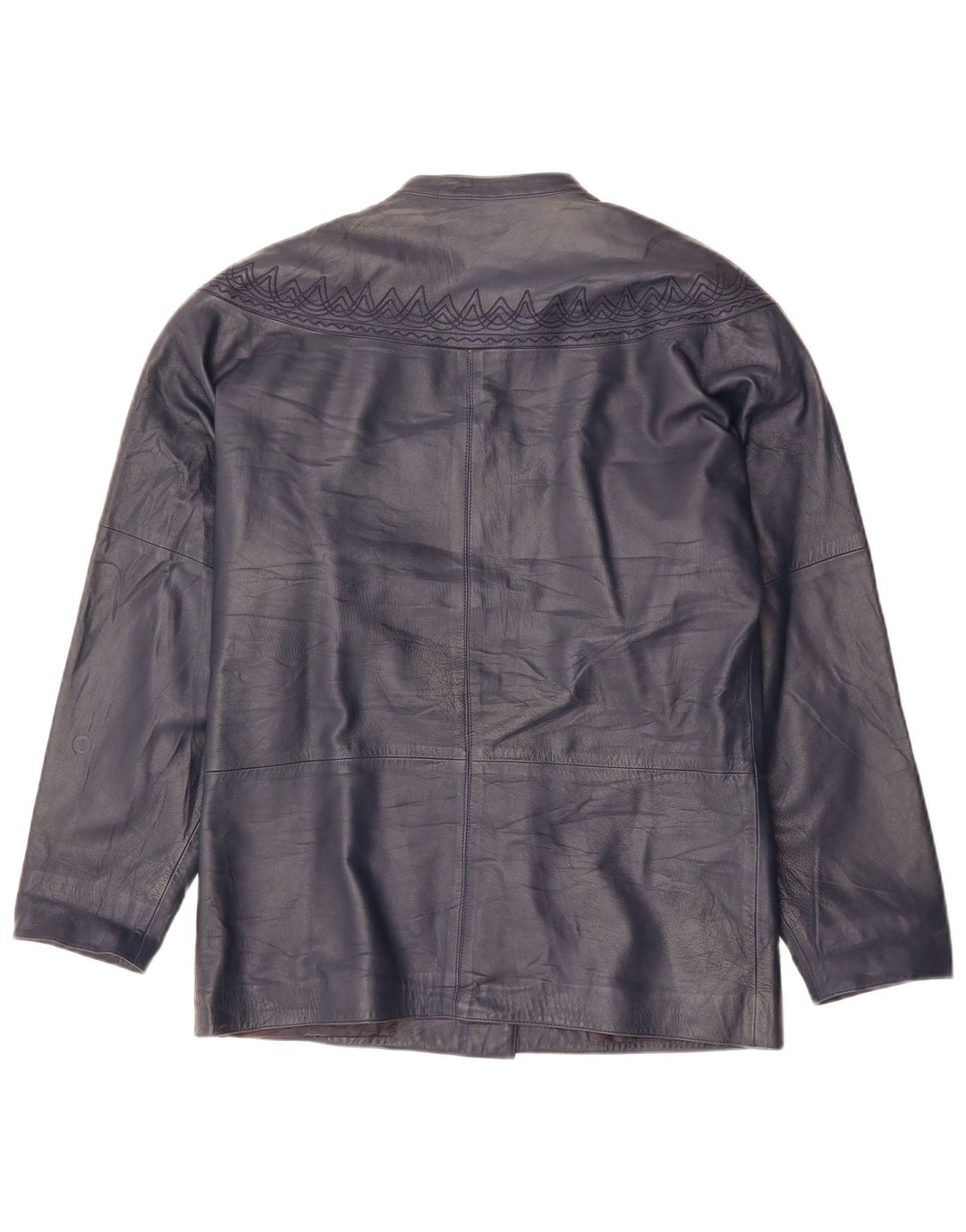 GENNY Damen Übergroße Lederjacke EU 34 XS Marineblau